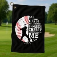 Philippians 4 13 I Can Do All Things Through Christ Who Strengthens Me Baseball Golf Towel thumb 1