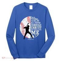 Philippians 4 13 I Can Do All Things Through Christ Who Strengthens Me Baseball Long Sleeve Shirt thumb 0