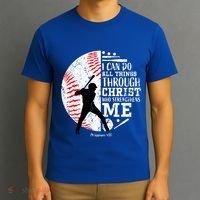 Philippians 4 13 I Can Do All Things Through Christ Who Strengthens Me Baseball T-Shirt thumb 3