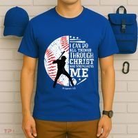Philippians 4 13 I Can Do All Things Through Christ Who Strengthens Me Baseball T-Shirt thumb 6
