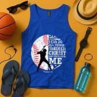 Philippians 4 13 I Can Do All Things Through Christ Who Strengthens Me Baseball Tank Top thumb 4
