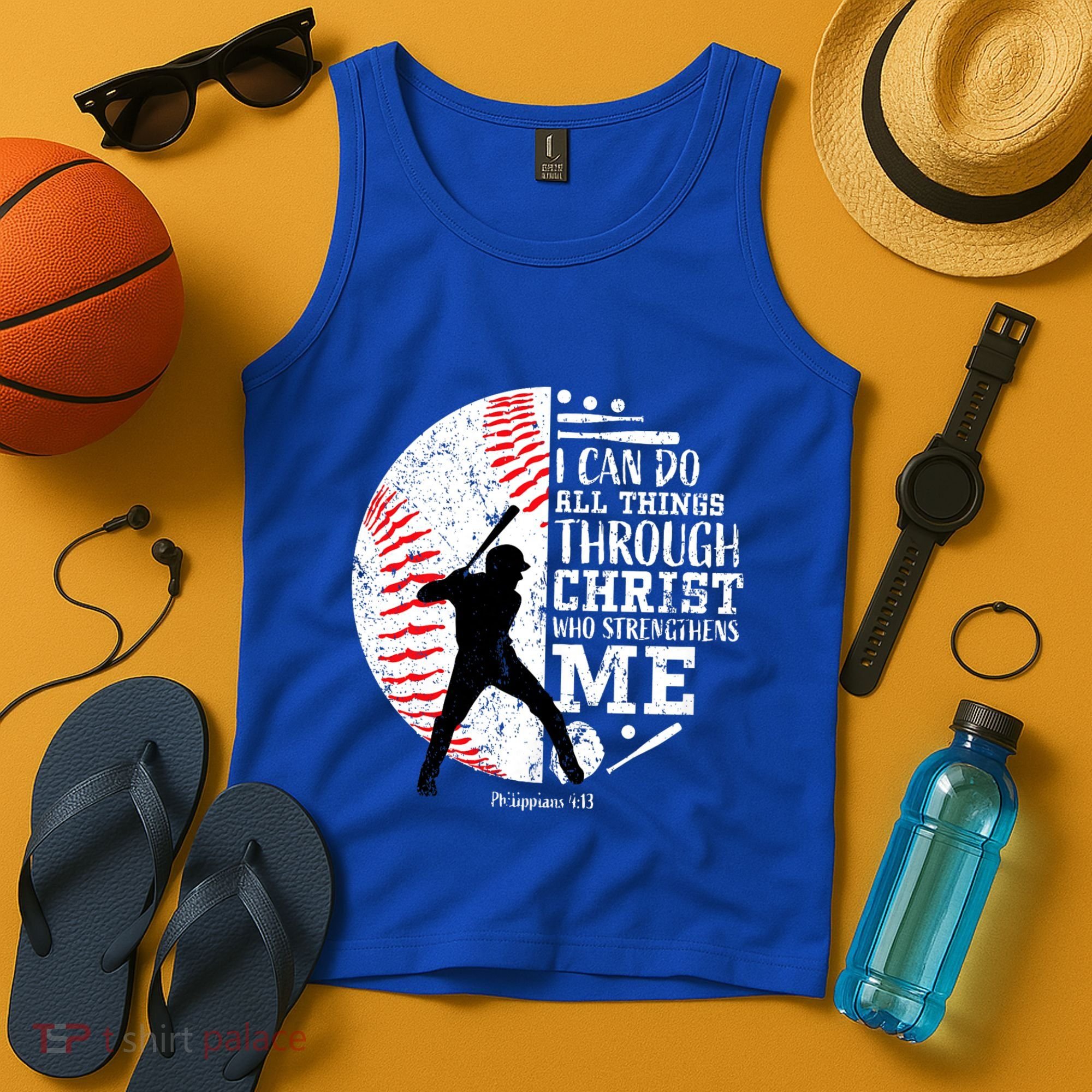 Philippians 4 13 I Can Do All Things Through Christ Who Strengthens Me Baseball Tank Top