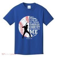 Philippians 4 13 I Can Do All Things Through Christ Who Strengthens Me Baseball Kids T-Shirt thumb 0