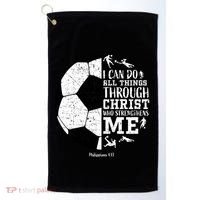Philippians 4 13 I Can Do All Things Through Christ Who Strengthens Me Soccer Golf Towel thumb 0