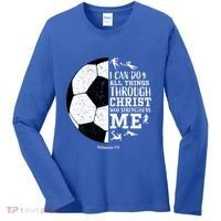 Philippians 4 13 I Can Do All Things Through Christ Who Strengthens Me Soccer Women's Long Sleeve Shirt thumb 0