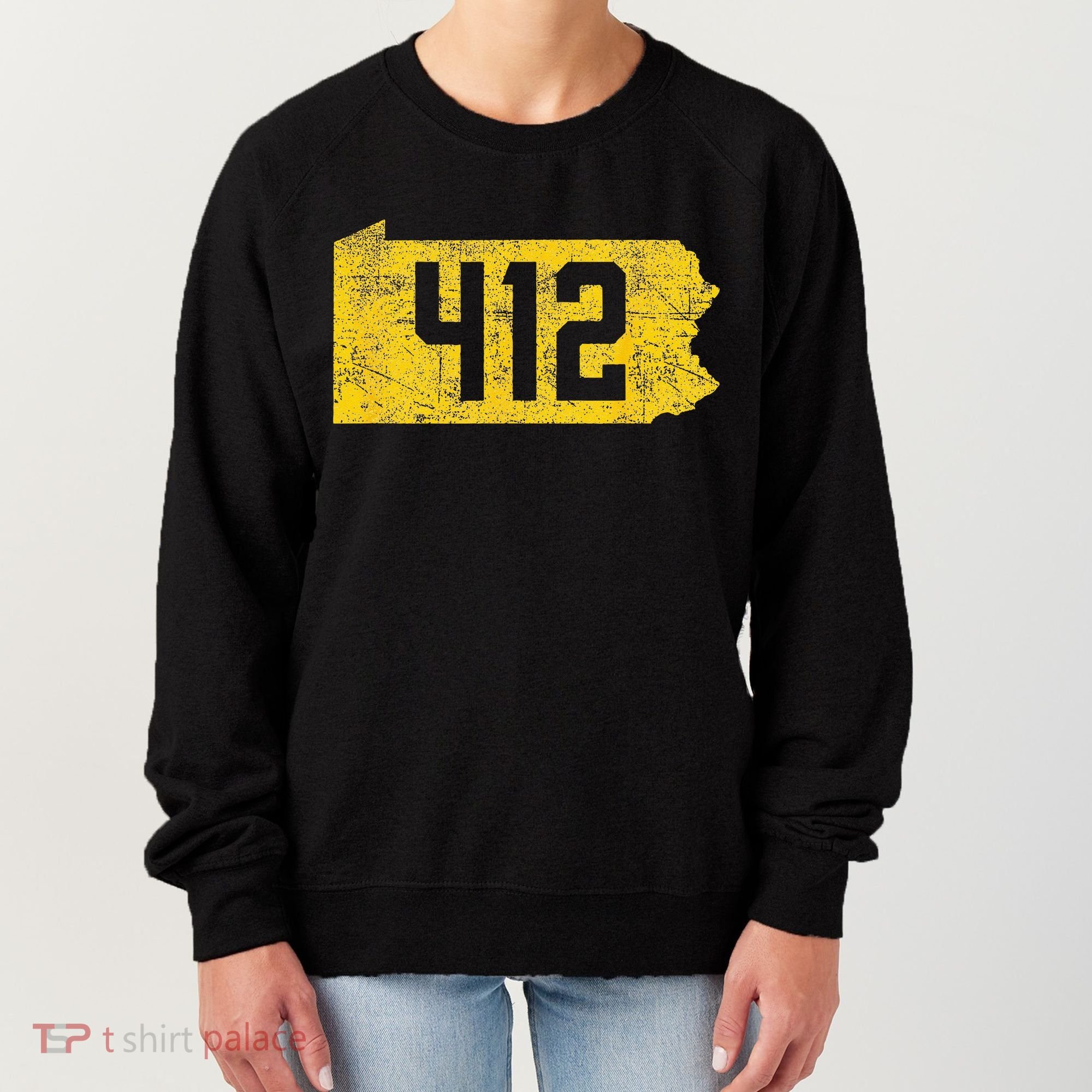 Pittsburgh 412 Area Code Yinzer Retro Souvenir Women's Sweatshirt