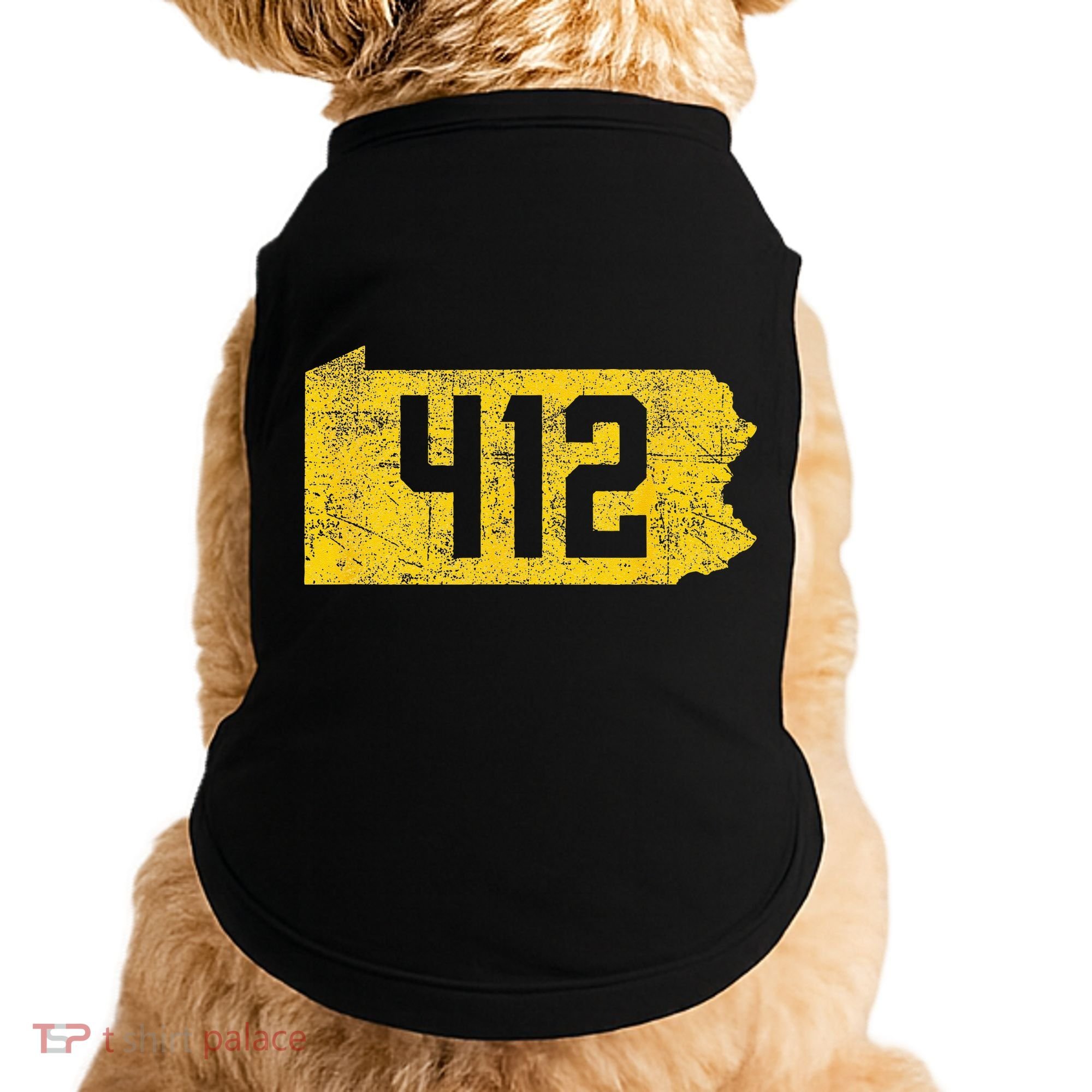Pittsburgh 412 Area Code Yinzer Retro Souvenir Doggie Tank