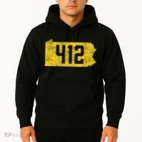 Pittsburgh 412 Area Code Yinzer Retro Souvenir Hoodie thumb 2