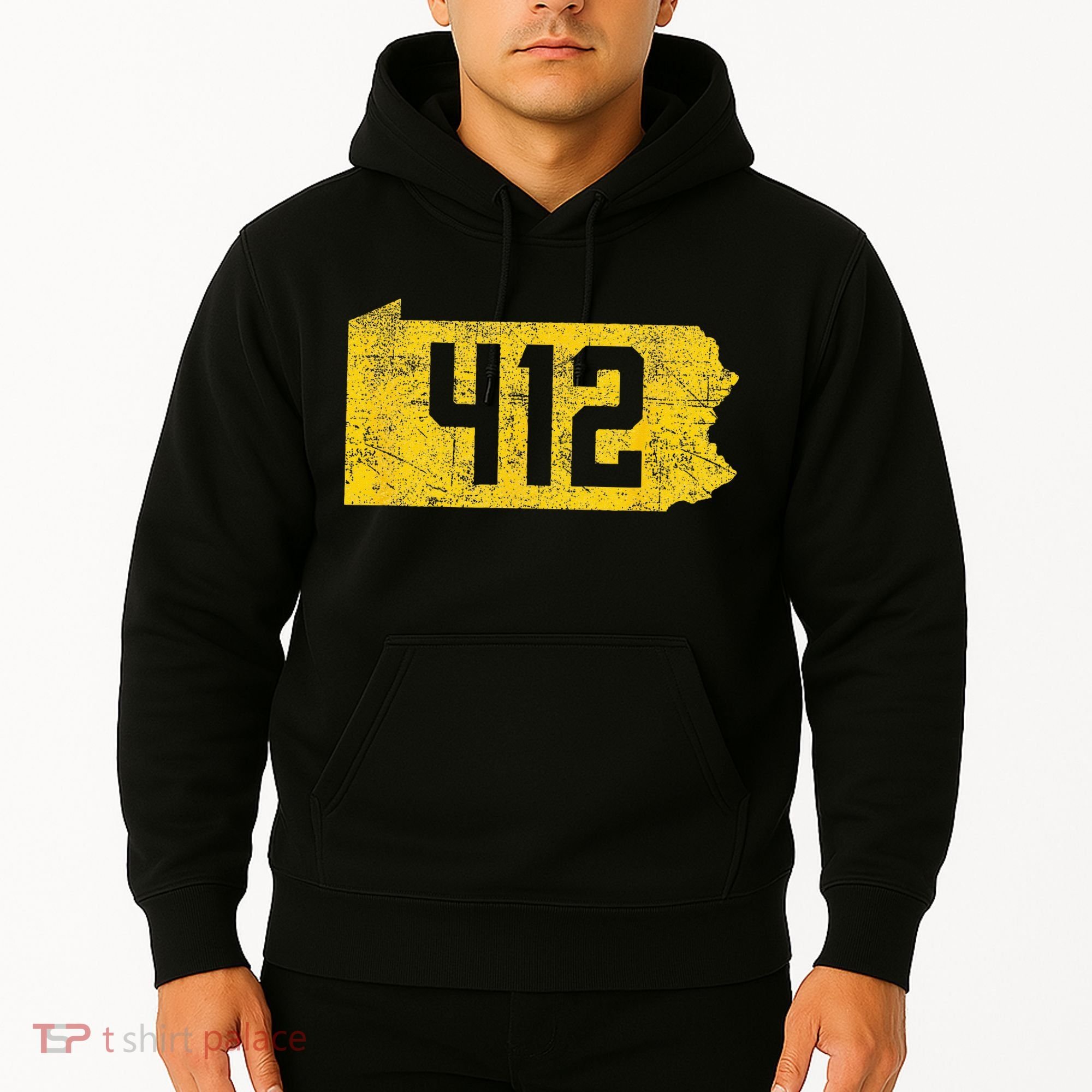 Pittsburgh 412 Area Code Yinzer Retro Souvenir Hoodie