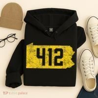 Pittsburgh 412 Area Code Yinzer Retro Souvenir Hoodie thumb 4