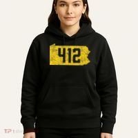 Pittsburgh 412 Area Code Yinzer Retro Souvenir Hoodie thumb 5