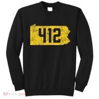 Pittsburgh 412 Area Code Yinzer Retro Souvenir Sweatshirt thumb 0