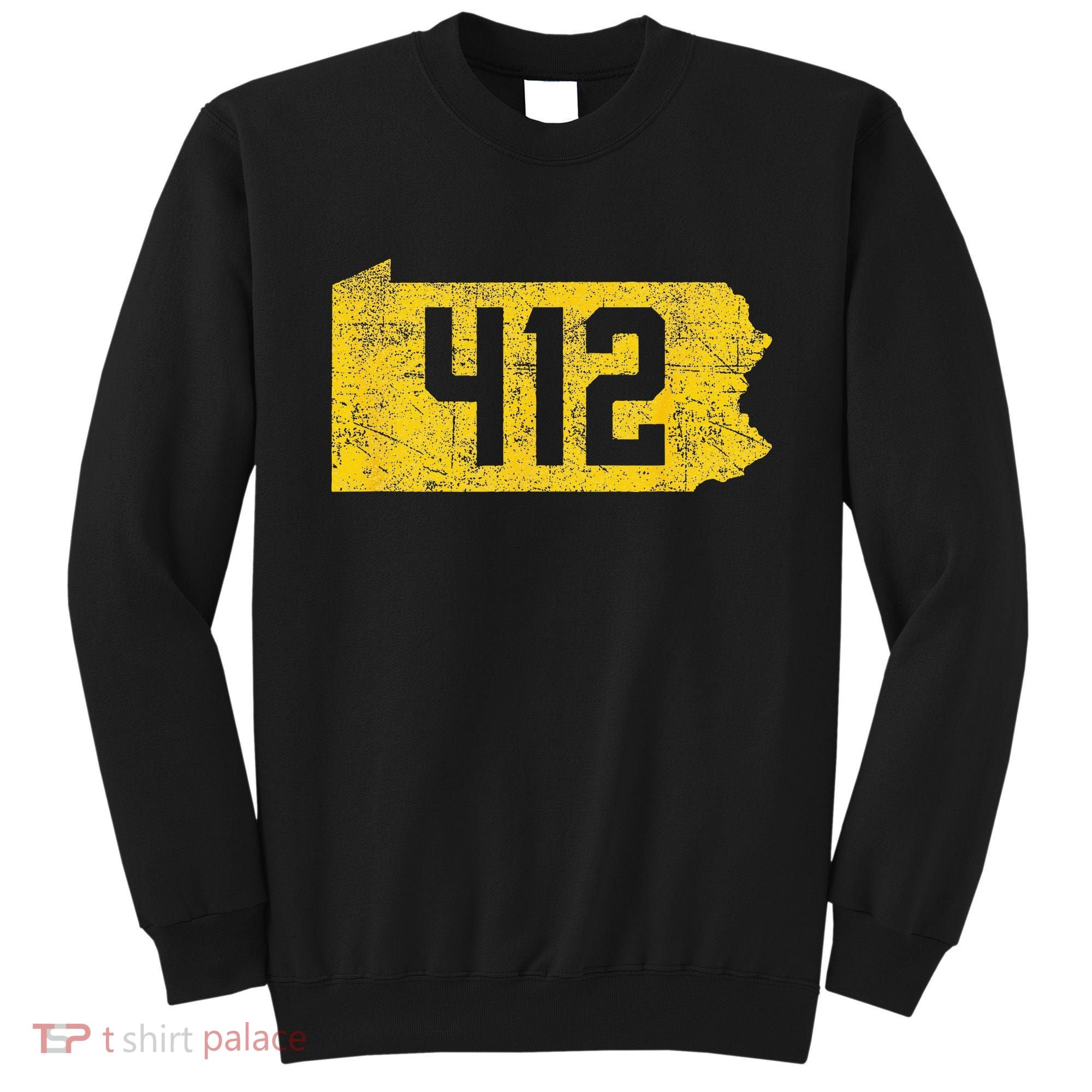 Pittsburgh 412 Area Code Yinzer Retro Souvenir Sweatshirt