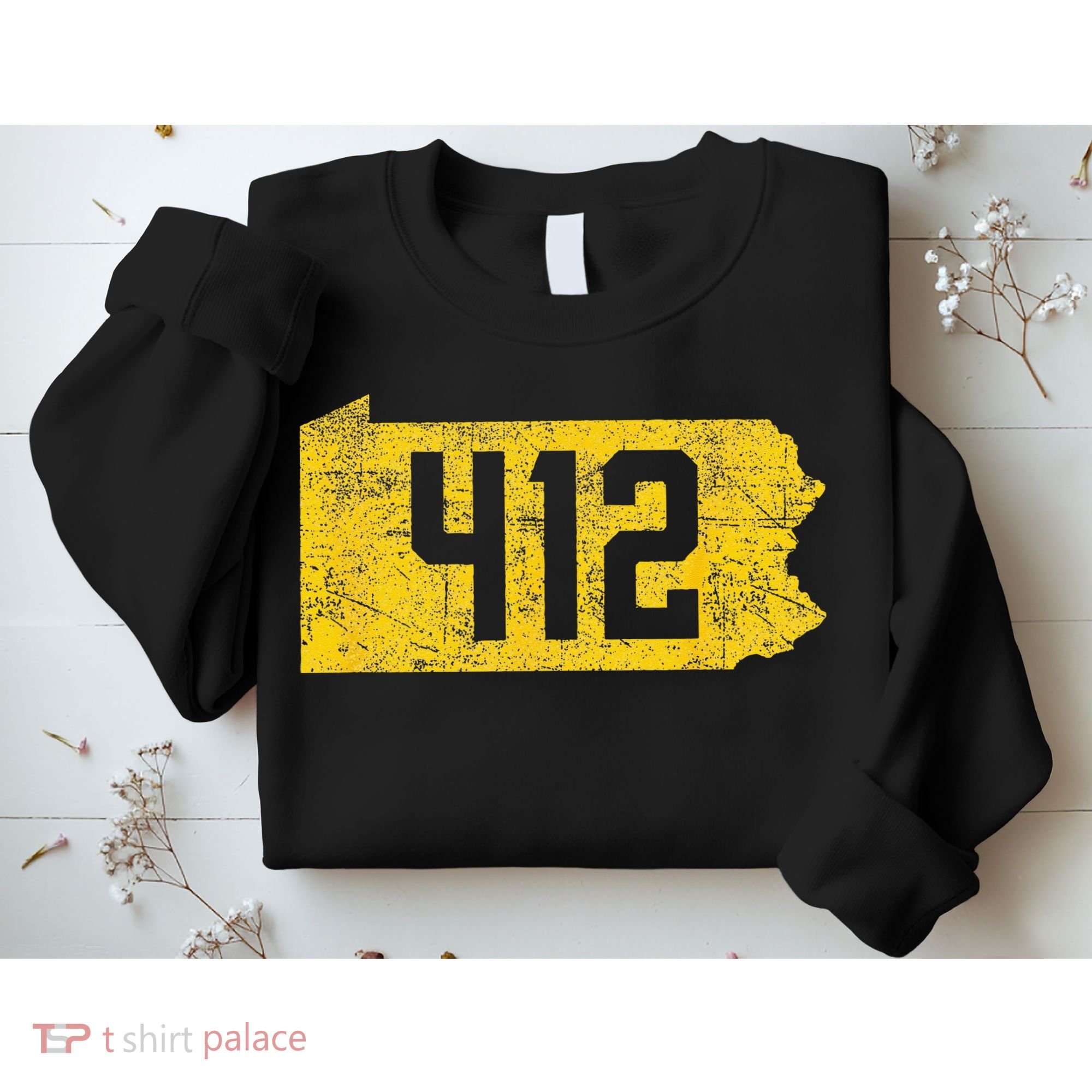 Pittsburgh 412 Area Code Yinzer Retro Souvenir Sweatshirt