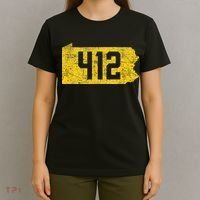 Pittsburgh 412 Area Code Yinzer Retro Souvenir T-Shirt thumb 4