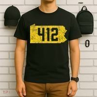 Pittsburgh 412 Area Code Yinzer Retro Souvenir T-Shirt thumb 6