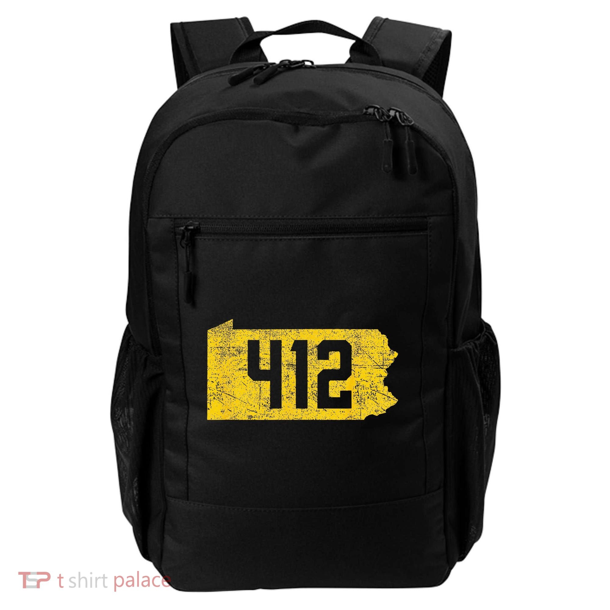 Pittsburgh 412 Area Code Yinzer Retro Souvenir Backpack