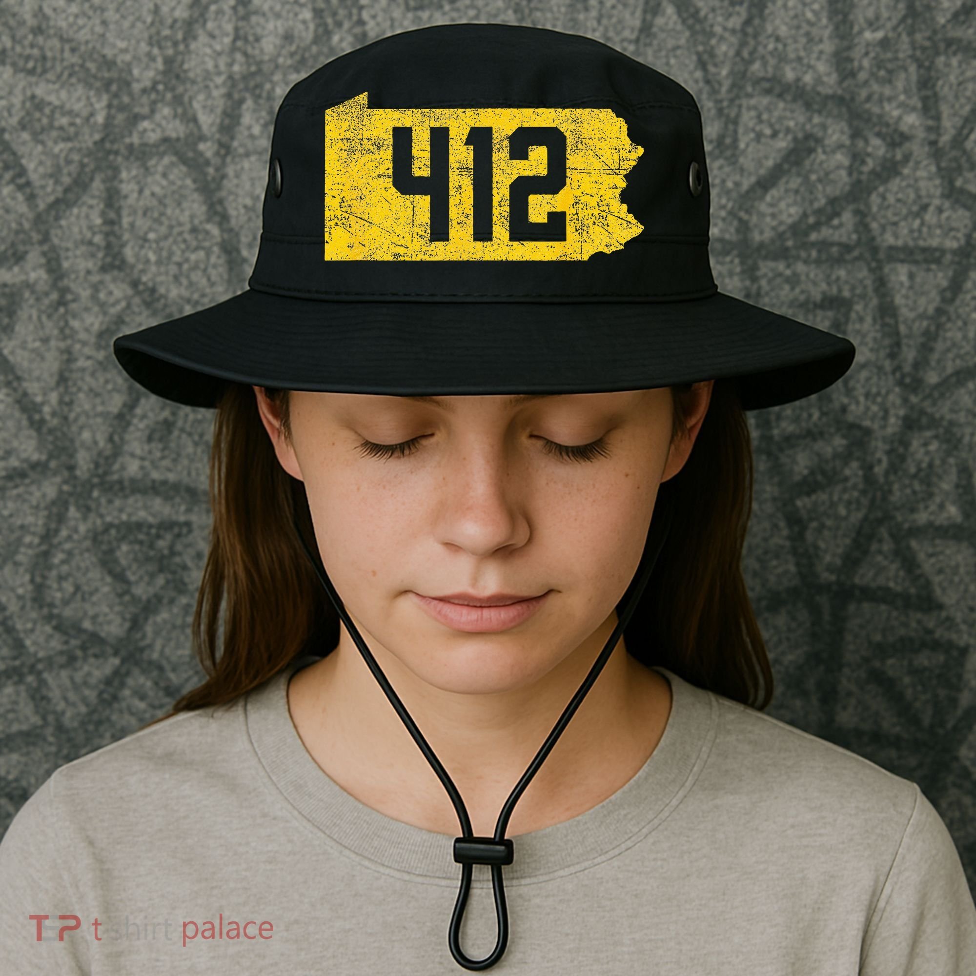 Pittsburgh 412 Area Code Yinzer Retro Souvenir Bucket Hat