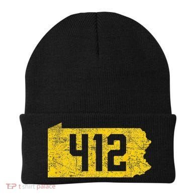 Pittsburgh 412 Area Code Yinzer Retro Souvenir Beanie