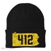 Pittsburgh 412 Area Code Yinzer Retro Souvenir Beanie thumb 0