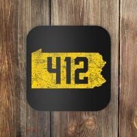 Pittsburgh 412 Area Code Yinzer Retro Souvenir Coaster thumb 0