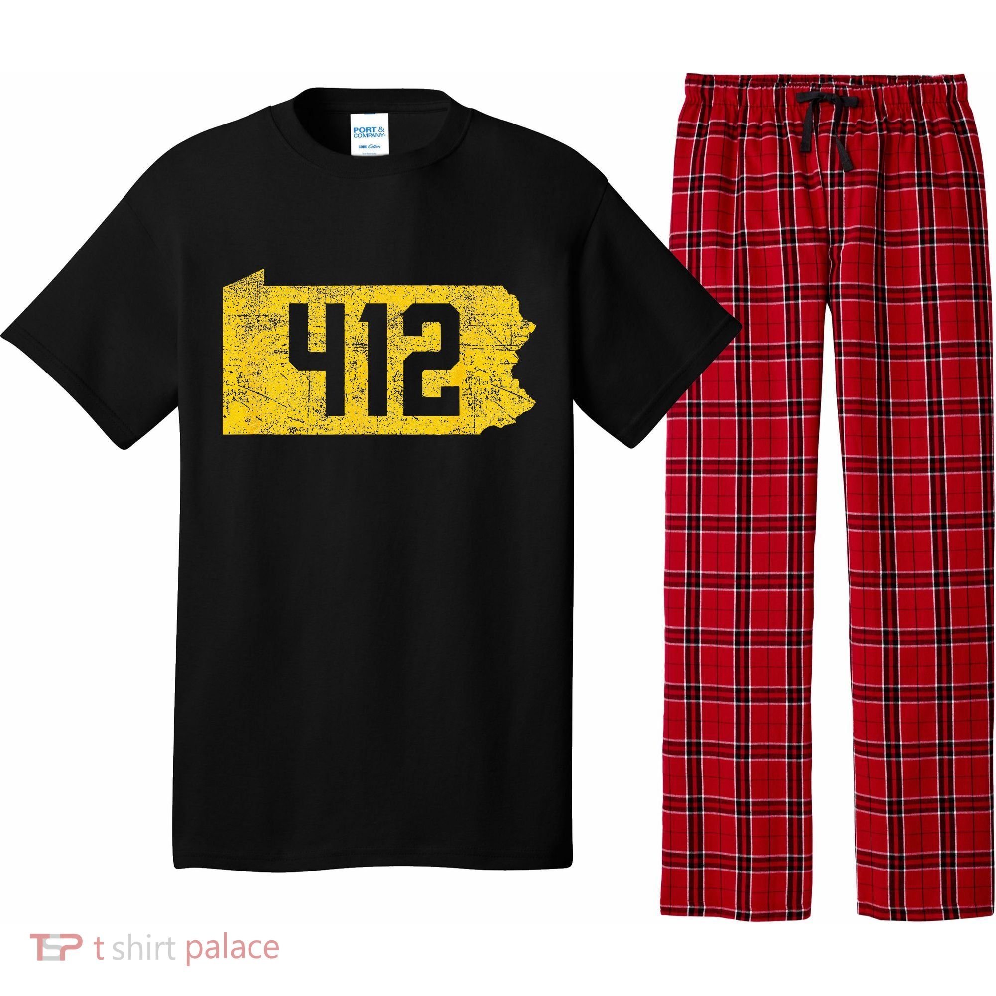 Pittsburgh 412 Area Code Yinzer Retro Souvenir Pajama Set