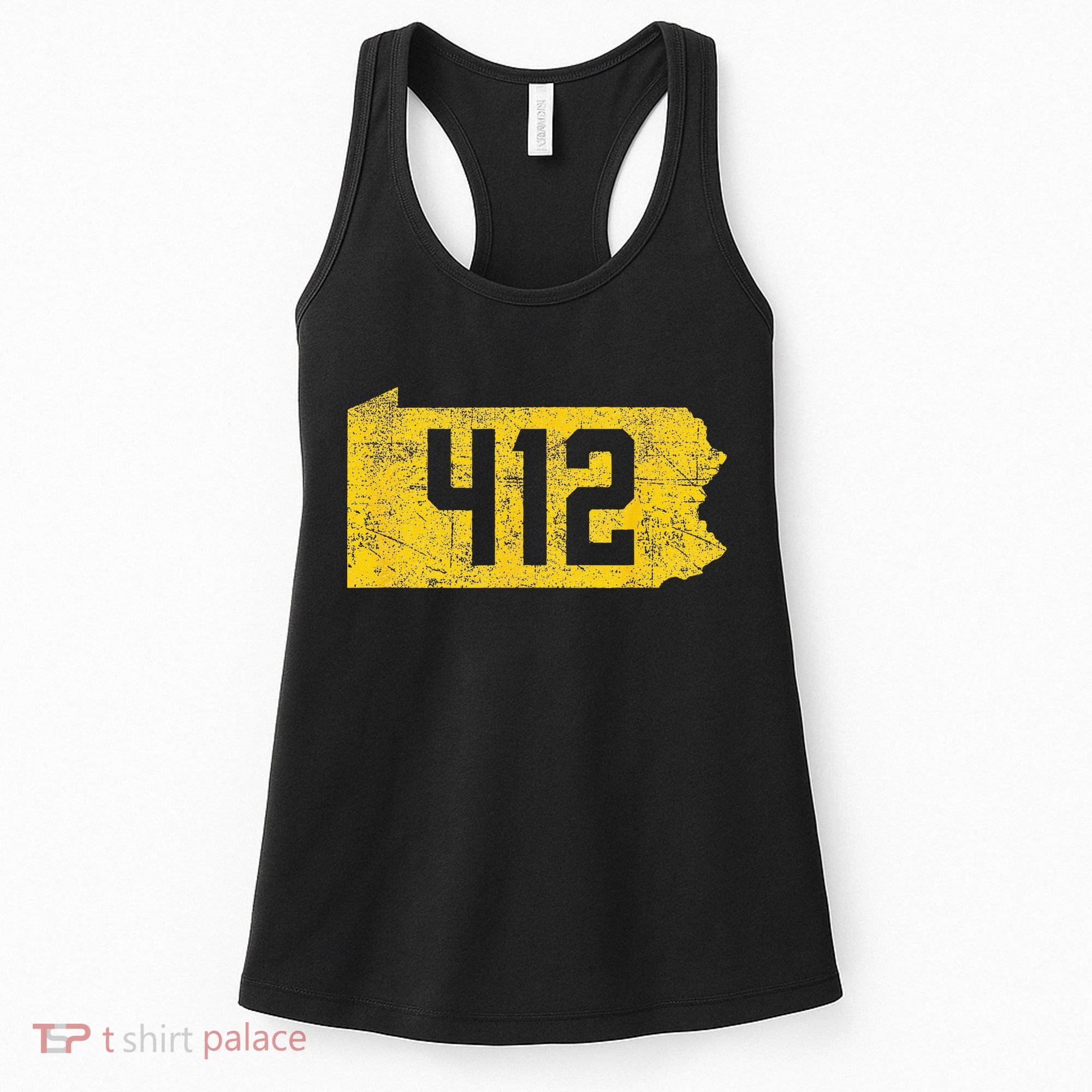 Pittsburgh 412 Area Code Yinzer Retro Souvenir Women's Tank Top