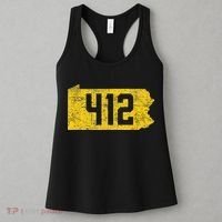 Pittsburgh 412 Area Code Yinzer Retro Souvenir Women's Tank Top thumb 3