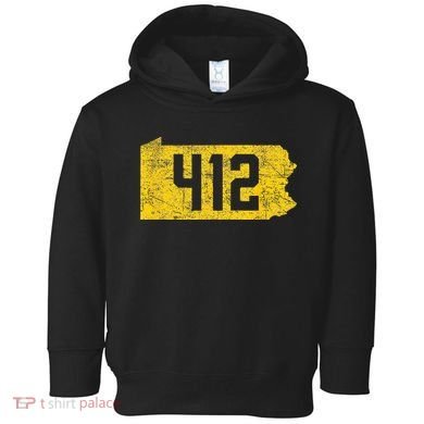 Pittsburgh 412 Area Code Yinzer Retro Souvenir Toddler Hoodie
