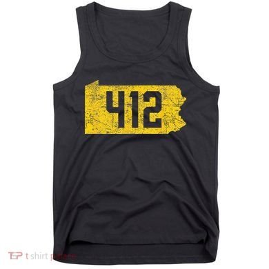 Pittsburgh 412 Area Code Yinzer Retro Souvenir Tank Top