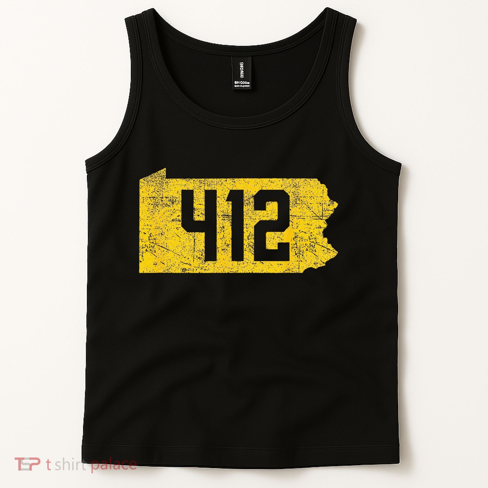 Pittsburgh 412 Area Code Yinzer Retro Souvenir Tank Top