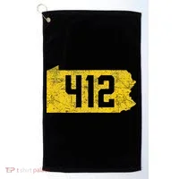 Pittsburgh 412 Area Code Yinzer Retro Souvenir Golf Towel thumb 0