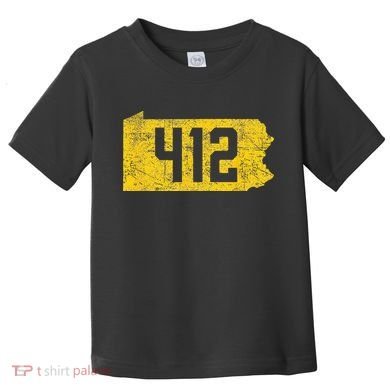 Pittsburgh 412 Area Code Yinzer Retro Souvenir Toddler T-Shirt