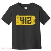 Pittsburgh 412 Area Code Yinzer Retro Souvenir Toddler T-Shirt thumb 0