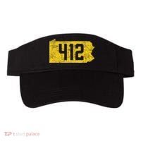 Pittsburgh 412 Area Code Yinzer Retro Souvenir Visor thumb 0