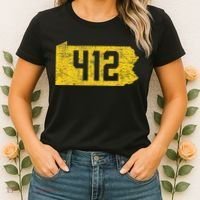 Pittsburgh 412 Area Code Yinzer Retro Souvenir Women's T-Shirt thumb 2