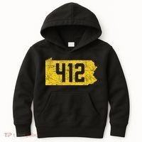 Pittsburgh 412 Area Code Yinzer Retro Souvenir Kids Hoodie thumb 0