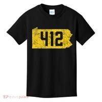 Pittsburgh 412 Area Code Yinzer Retro Souvenir Kids T-Shirt thumb 0
