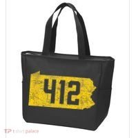 Pittsburgh 412 Area Code Yinzer Retro Souvenir Tote Bag thumb 3