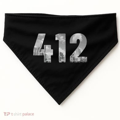 Pittsburgh 412 Area Code Skyline Pennsylvania Vintage USA-Made Doggie Bandana