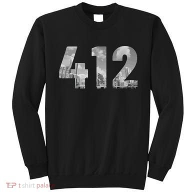 Pittsburgh 412 Area Code Skyline Pennsylvania Vintage Sweatshirt