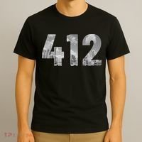 Pittsburgh 412 Area Code Skyline Pennsylvania Vintage T-Shirt thumb 3