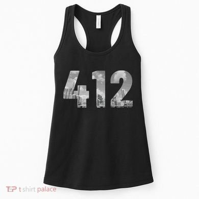 Pittsburgh 412 Area Code Skyline Pennsylvania Vintage Women's Tank Top