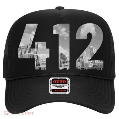 Pittsburgh 412 Area Code Skyline Pennsylvania Vintage Hat