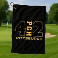 Pennsylvania 412 Area Code Burgh Steel City Local Pittsburgh Golf Towel thumb 1