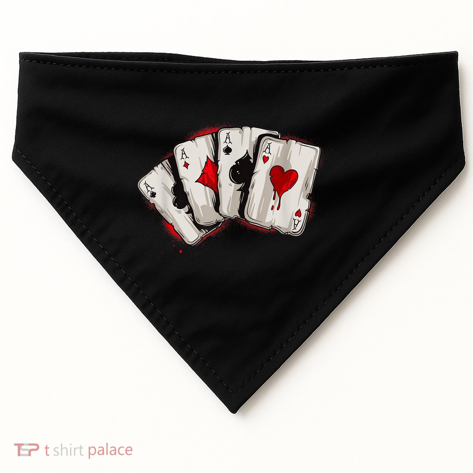 Poker 4 Aces Stud Hands Lucky Souvenir Las Vegas USA-Made Doggie Bandana