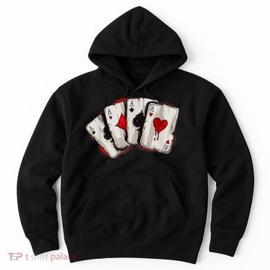 Poker 4 Aces Stud Hands Lucky Souvenir Las Vegas Hoodie