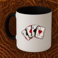 Poker 4 Aces Stud Hands Lucky Souvenir Las Vegas Coffee Mug thumb 2