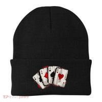 Poker 4 Aces Stud Hands Lucky Souvenir Las Vegas Beanie thumb 0