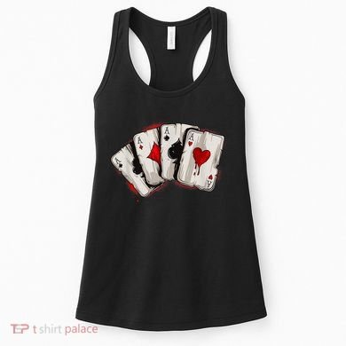 Poker 4 Aces Stud Hands Lucky Souvenir Las Vegas Women's Tank Top